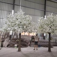 2 m3m4 m großer Kunststoff japanischer Elfenbein-Blütenbaum künstlicher Sakura-Kerzenschloss künstlicher rosa Baum künstlicher Scheinbaum für den Außenbereich