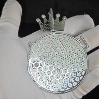 Pendentif personnalisé Hip Hop en argent, serti de moissanite couleur GRA D, motif couronne et sac d'argent, pour chaînes cubaines, passe le test du diamant