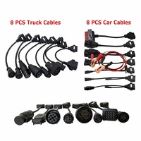 Cable Convertidor OBD2, Juego Completo de 8 Cables para Automóviles y Camiones, para Lector de Diagnóstico TCS PRO, Conector de Interfaz