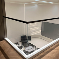 Rampe en U en aluminium minimaliste moderne - Système de balustrade en verre à profil mince