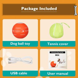 Balle interactive classique pour <span class=keywords><strong>chien</strong></span>, motif dessin animé, durable, activée par le mouvement, rechargeable par USB, jouet à mâcher pour chiens de petite et moyenne taille, écologique - Product Image 6