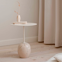 Table basse moderne en marbre écologique avec installation facile Décoration de salon Petite table d'appoint Table de chevet au design simple