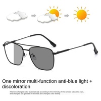 Nouvelles lunettes de jeu unisexes pliables avec monture carrée à double barre, motif animalier, verres photochromiques transparents dorés et anti-lumière bleue
