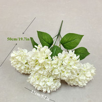 Buket Hydrangea 5 Tangkai Real Touch Putih 225 pcs Bunga Hydrangea Artifisial Dekorasi Pernikahan - Laris Terjual