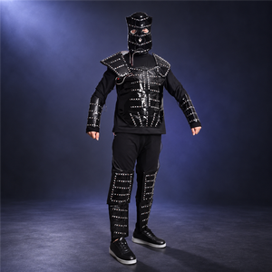 Máscara LED Luminosa, Disfraz de Armadura, Traje para Servicio de Botellas en Discotecas y Bares, Ropa Brillante con Luces Estroboscópicas para Bailar, Actuaciones en Escenario, Traje de Robot para DJ - Product Image 5