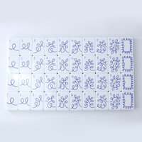 160 Pièces de Mahjong Américain en Acrylique Marbré Beige, Motif Veine de Pierre, Gravure Coq et Fleur, Ensemble de Jeu