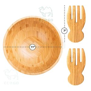 Ensaladera de madera a prueba de humedad Diseño moderno Cuenco de madera para servir Cuenco de bambú grande anticorrosivo - Product Image 5