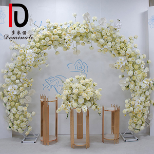Arc de fleurs rond blanc arc de mariage extérieur arc de fleurs pour toile de fond de mariage - Product Image 3