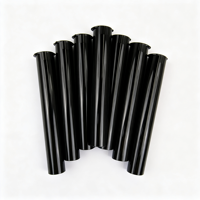 Vente en gros de tubes en plastique noir de forme cylindrique, résistants aux enfants, de 19 mm de diamètre x 116 mm de hauteur (4,5 pouces), pour contenir des médicaments