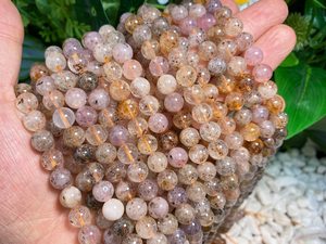 ลูกปัดเพชรเฮอร์คิเมอร์สีรุ้งธรรมชาติ รูปทรงกลมเรียบ ขนาด 6 มม. 8 มม. 10 มม. สำหรับทำเครื่องประดับ - Product Image 5