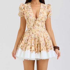 Camiseta de Manga Corta Estilo Retro Rockabilly Años 50 y 60, Ecológica, Transpirable, Lavable, Cuello Alto, Corte Imperio, Largo hasta la Rodilla, de Algodón, para Verano - Product Image 2