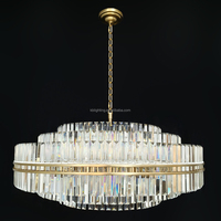 Lustre en cristal rond décoratif d'intérieur de luxe de plafonniers de salon lobby d'hôtel