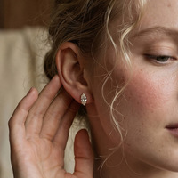 LEPAI – boucles d'oreilles en Moissanite de couleur D VVS, coupe Marquise, en argent Sterling 925, ton or, bijoux fins pour femmes, élégants pour mariée