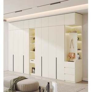 ตู้เสื้อผ้าไม้เนื้อแข็งระดับไฮเอนด์แบบกำหนดเองสำหรับห้องนอนอพาร์ทเมนต์เรียบง่ายเฟอร์นิเจอร์ห้องเก็บเสื้อคลุม - Product Image 4