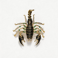 XILIANGFEIZI Accessoires gothiques vintage uniques Broches et épingles de costume Scorpion Cadeau pour lui Fabriqué en corail pour enfants