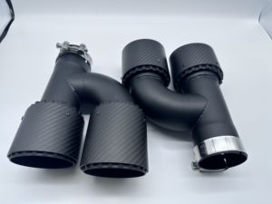 Двойной углеродного волокна выхлопные наконечники 2,5 Впускной глушитель из нержавеющей стали настраиваемый OE без коробки упаковка - Product Image 3