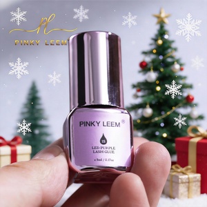 Colle pour extensions de cils Pinky leem Smart 1s Bond Top, fournisseur, sans fumée, résistante à l'huile, sans humidité, colle UV violette pour cils - Product Image 1