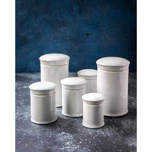 Daniele F. Set di Sei Bottiglie di Conservazione in Porcellana Bianca Ecologica, Dimensioni Personalizzabili, Confezionate con Logo Personalizzato - Product Image 4