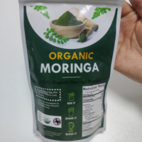 MOQ 50 kantong Bubuk Moringa Organik 100g Bubuk Daun Moringa Mentah Bubuk Moringa