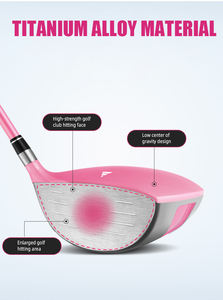Ensemble de clubs de golf pour femmes gauchères PGM LTG025 avec <span class=keywords><strong>driver</strong></span> en titane, poignée en caoutchouc rose, tiges en graphite et en acier, et sac de golf - Product Image 5