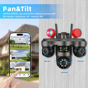 OEM 12MP 6K 3 ống kính 3 ống kính PTZ nhà ngoài trời không thấm nước không dây wifi 4 gam Sim Card mạng IP PTZ CCTV V380 Pro Camera An Ninh - Product Image 3