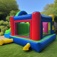 Château gonflable unisexe Paw pour enfants, combo avec toboggan et trampoline, certifié CE, capacité 400 kg, taille 5,5 m