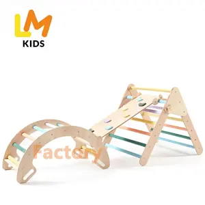LM-Picadora triangular de madera para niños, marco de escalada para gimnasio, sw, montessori, piklers, triangulo