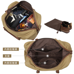 حقائب من القماش الخشن سعة كبيرة للسفر في الهواء الطلق مع معالج قماش مخصص حقيبة بدلة من القماش الخشن - Product Image 2