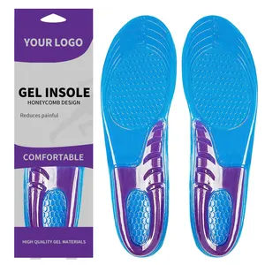 Custom tpe sport massaging gel shoe insoles running sneakers soft plantar fasciitis work boots thin gel insoles