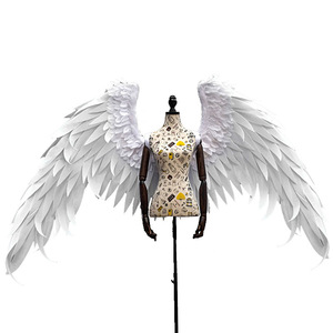 F0 Ali d'Angelo in Piume Nere per Decorazioni di Halloween, Vendita all'Ingrosso, per Cosplay, Angelo, Diavolo, Fata, Decorazione Murale - Product Image 2