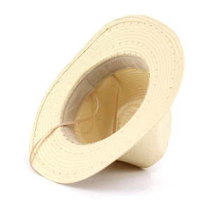 Tresse Fedora <span class=keywords><strong>Jazz</strong></span> chapeau chapeaux de paille en gros papier Logo personnalisé papier plage d'été emballage personnalisé unisexe adultes uni rayé - Product Image 6
