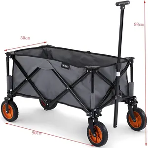 Chariot de plage pliable uni-silencieux poussette de camping utilitaire chariot à main Portable pliant plage jardin Wagon FW80