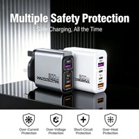 Cadeau d'entreprise, chargeur USB C GaN 200W, logo personnalisé, adaptateur de charge rapide multi-ports, fournisseur OEM