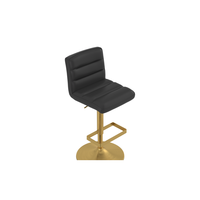 Tabouret de bar ergonomique avec dossier, siège rembourré bleu, base en métal doré, hauteur réglable pour les propriétaires de maisons en Europe et en Amérique, restaurants