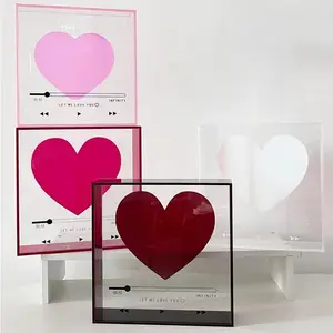 Xinkeda Transparent Clear Acrylic Rose Box Love CD Valentine's Day Square Acrylic Gift Box