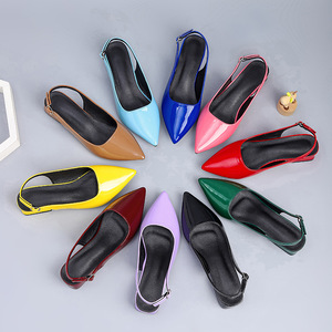 <span class=keywords><strong>Scarpe</strong></span> da <span class=keywords><strong>Donna</strong></span> 2025 Nuovi Arrivi Primavera Anticipata Stile Europeo Americano <span class=keywords><strong>Taglie</strong></span> <span class=keywords><strong>Grandi</strong></span> Punta Affusolata Senza Tallone Monofascia Tinta Unita in Similpelle - Product Image 1