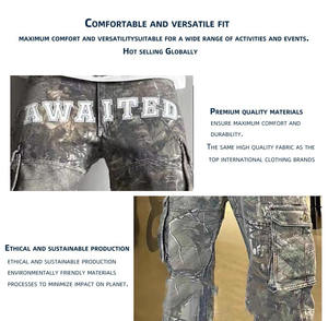 Pantalones con logotipo serigrafiado personalizados al por mayor, pantalones tejidos con bolsillo para correr para hombre, pantalones cargo de camuflaje para caza para hombre - Product Image 5