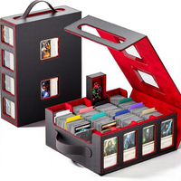Kotak Penyimpanan Kartu dengan 2 Jendela 4 Baris Kapasitas Besar untuk Kartu Yu-Gi-Oh TCG Commander Kotak Display yang Dapat Disesuaikan