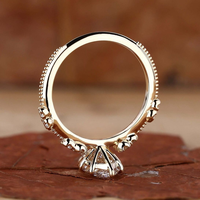 IGI-Zertifizierter CVD HPHT VVS Labor-Gezüchteter Diamant 14k 18k Massivgold-Ringe Verlobungsring Schmuck für Frauen Marquise-Schliff