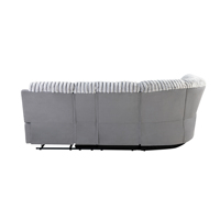 Graues Modernes Polyester-Modulsofa mit LED-Beleuchtung, Verstellbarem Schlafsofa und Holzbeinen für Wohnzimmer, Apartment und Villa