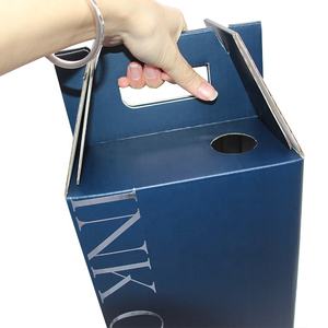 Lujo reciclado Vinos 4 botellas de papel corrugado plegable vino regalo caja de embalaje logotipo en relieve personalizado para bebidas energéticas - Product Image 3