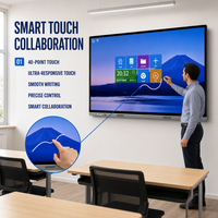 Tableau blanc interactif 4K, tableau intelligent multi-touch, écran d'enseignement, panneau de conférence, présentation sans fil pour l'école et les entreprises