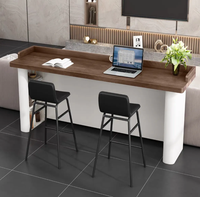 Table de bar en bois massif avec dossier pour salon, usage domestique