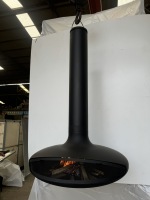 Cheminée décorative extérieure moderne pour hôtel, style américain personnalisé, en acier au carbone avec peinture noire résistante à la chaleur, pour brûler du bois