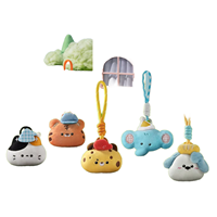 Porte-clés lumineux en peluche animaux de dessin animé Kawaii écologiques, breloques de sac mignonnes chat, chien, ours, éléphant, en peluche douce, vente en gros pour enfants et filles