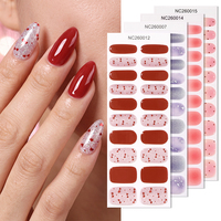 Enveloppes d'ongles en gel semi-durci personnalisées OEM ODM, rose French Manucure, motif étoile blanche brillante, haute flexibilité, non toxiques, pour l'art des ongles en salon