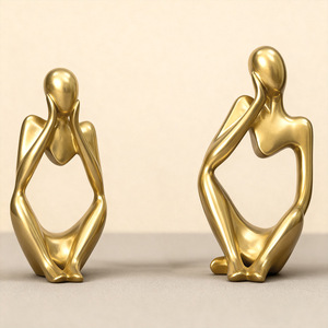 งานประติมากรรมตัวละครนามธรรมขนาดเล็ก งานศิลปะพื้นบ้าน ของตกแต่งบ้าน ตกแต่งทางเข้าห้องนั่งเล่น โมเดลงานฝีมือเรซิ่นอีพ็อกซี่สร้างสรรค์ - Product Image 2