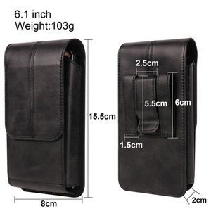 Sac banane vintage unisexe en cuir Crazy Horse Boshiho, petit sac de téléphone décontracté pour homme, style hip-hop, avec boucle de ceinture - Product Image 3