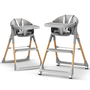 Chaise haute portable pour bébé avec plateau amovible et structure anti-basculement pour l'alimentation et l'allaitement du bébé - Product Image 2