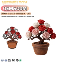 Jouet en peluche de haute qualité, design personnalisé, super doux, ODM, mignon et amusant, certifié ASTM, rose en pot, vente en gros
